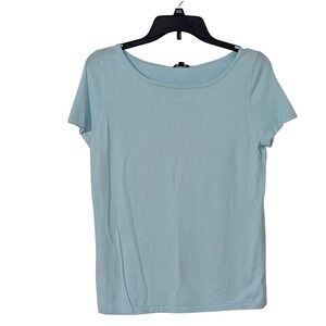 Talbots‎ Womens Light Blue Short Sleeve Boat Neck Sweater Knit Top Size S NWT